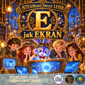 E jak EKRAN – materiały do nauki litery E i bezpieczny świat ekranów | 34 strony PDF
